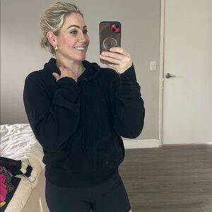 Women's American Tall Black Knit Hoodie